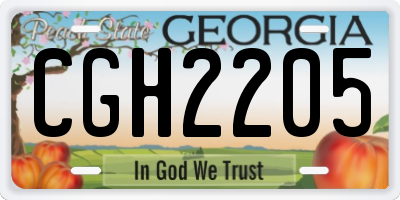 GA license plate CGH2205