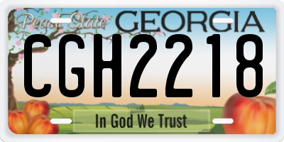 GA license plate CGH2218