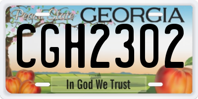 GA license plate CGH2302