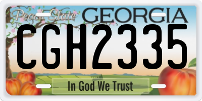 GA license plate CGH2335