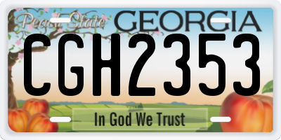 GA license plate CGH2353