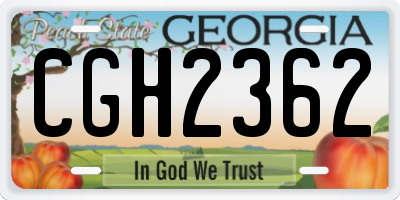 GA license plate CGH2362