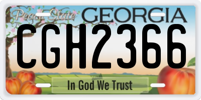 GA license plate CGH2366