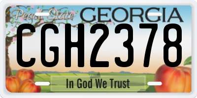 GA license plate CGH2378