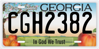 GA license plate CGH2382