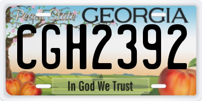 GA license plate CGH2392