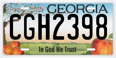 GA license plate CGH2398