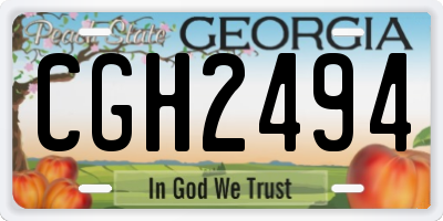 GA license plate CGH2494