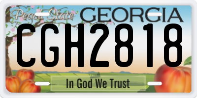 GA license plate CGH2818