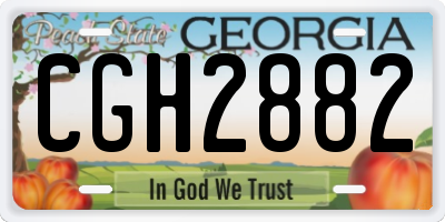 GA license plate CGH2882
