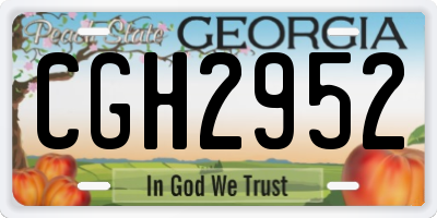 GA license plate CGH2952