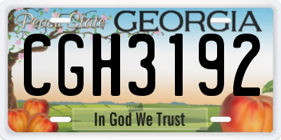 GA license plate CGH3192