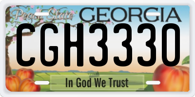 GA license plate CGH3330