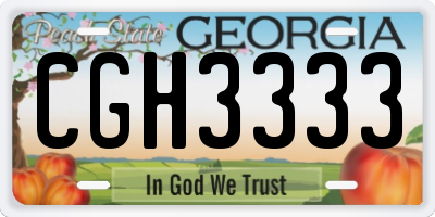 GA license plate CGH3333
