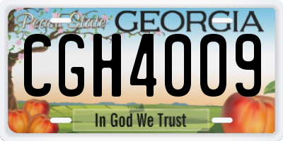 GA license plate CGH4009