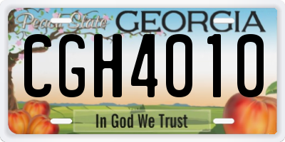 GA license plate CGH4010