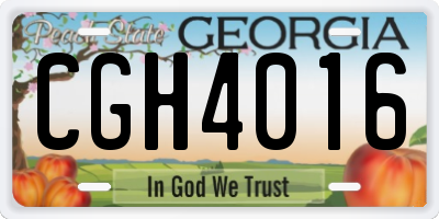 GA license plate CGH4016