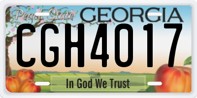 GA license plate CGH4017