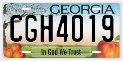 GA license plate CGH4019