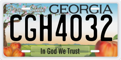 GA license plate CGH4032