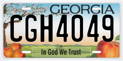 GA license plate CGH4049