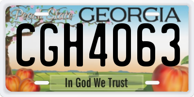 GA license plate CGH4063