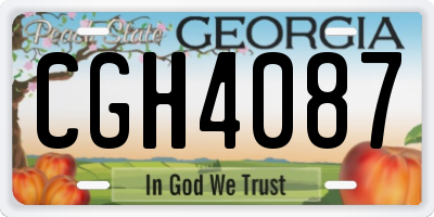 GA license plate CGH4087