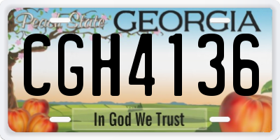 GA license plate CGH4136