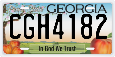 GA license plate CGH4182