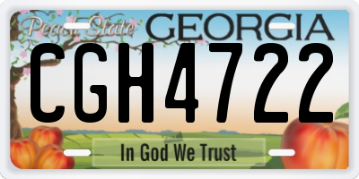 GA license plate CGH4722