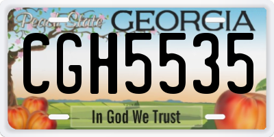 GA license plate CGH5535