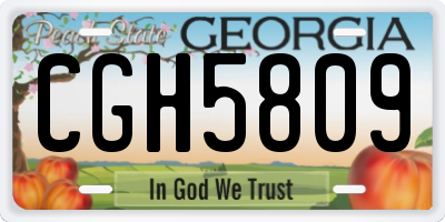 GA license plate CGH5809