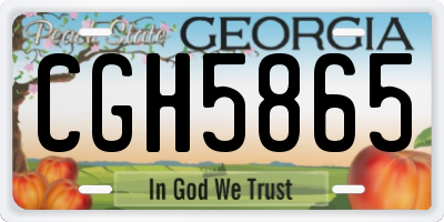 GA license plate CGH5865