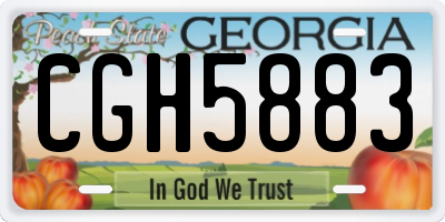 GA license plate CGH5883