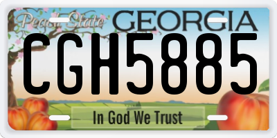 GA license plate CGH5885