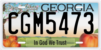 GA license plate CGM5473