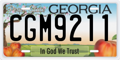GA license plate CGM9211
