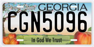GA license plate CGN5096