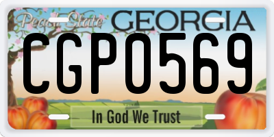 GA license plate CGP0569