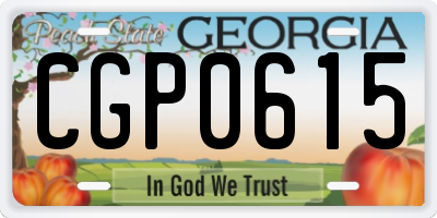 GA license plate CGP0615