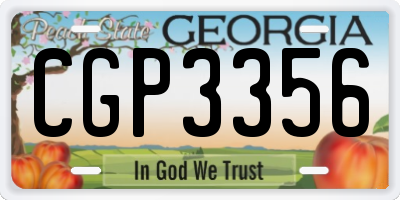 GA license plate CGP3356