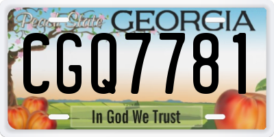 GA license plate CGQ7781