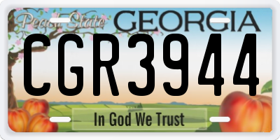 GA license plate CGR3944