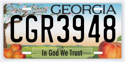 GA license plate CGR3948