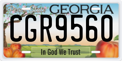 GA license plate CGR9560
