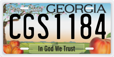 GA license plate CGS1184