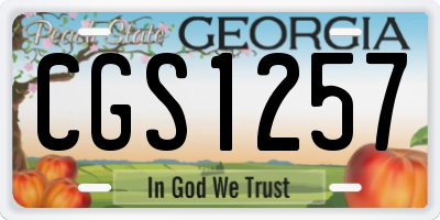 GA license plate CGS1257