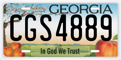 GA license plate CGS4889