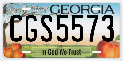 GA license plate CGS5573