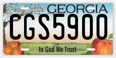 GA license plate CGS5900